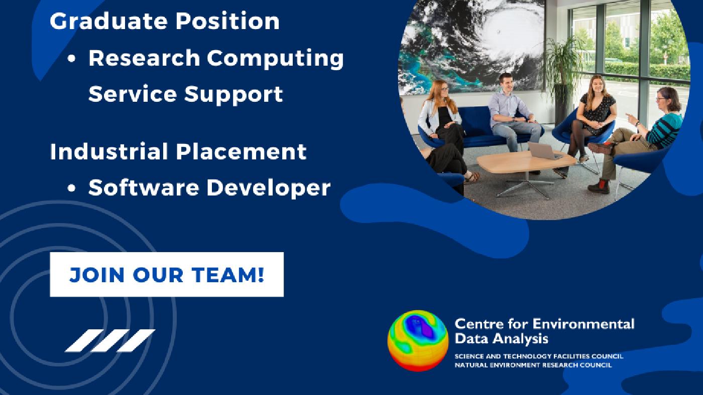 CEDA Vacancies for Summer 2024 software developer industrial placement and graduate JASMIN Service Support role available